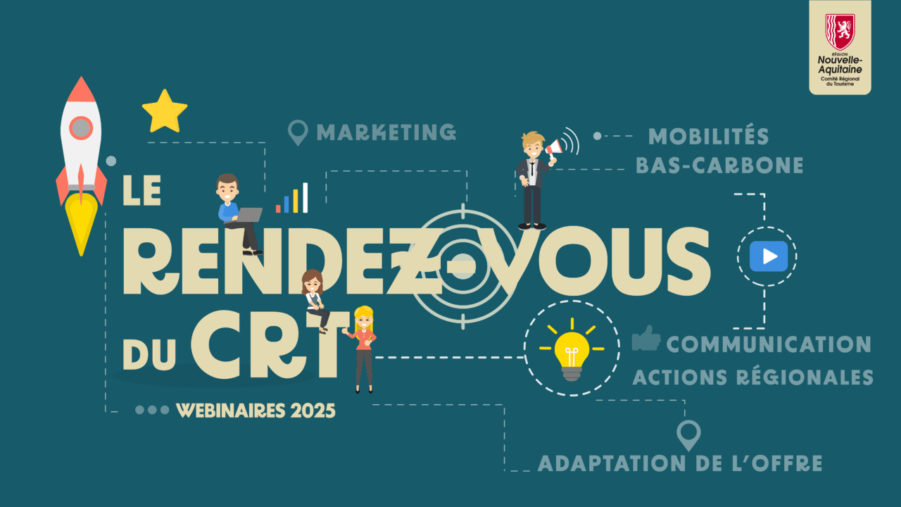 Les Rendez-vous du CRT, webinaires 2025: marketing, mobilités bas-carbone, communication, actions régionales, adaptation de l'offre...