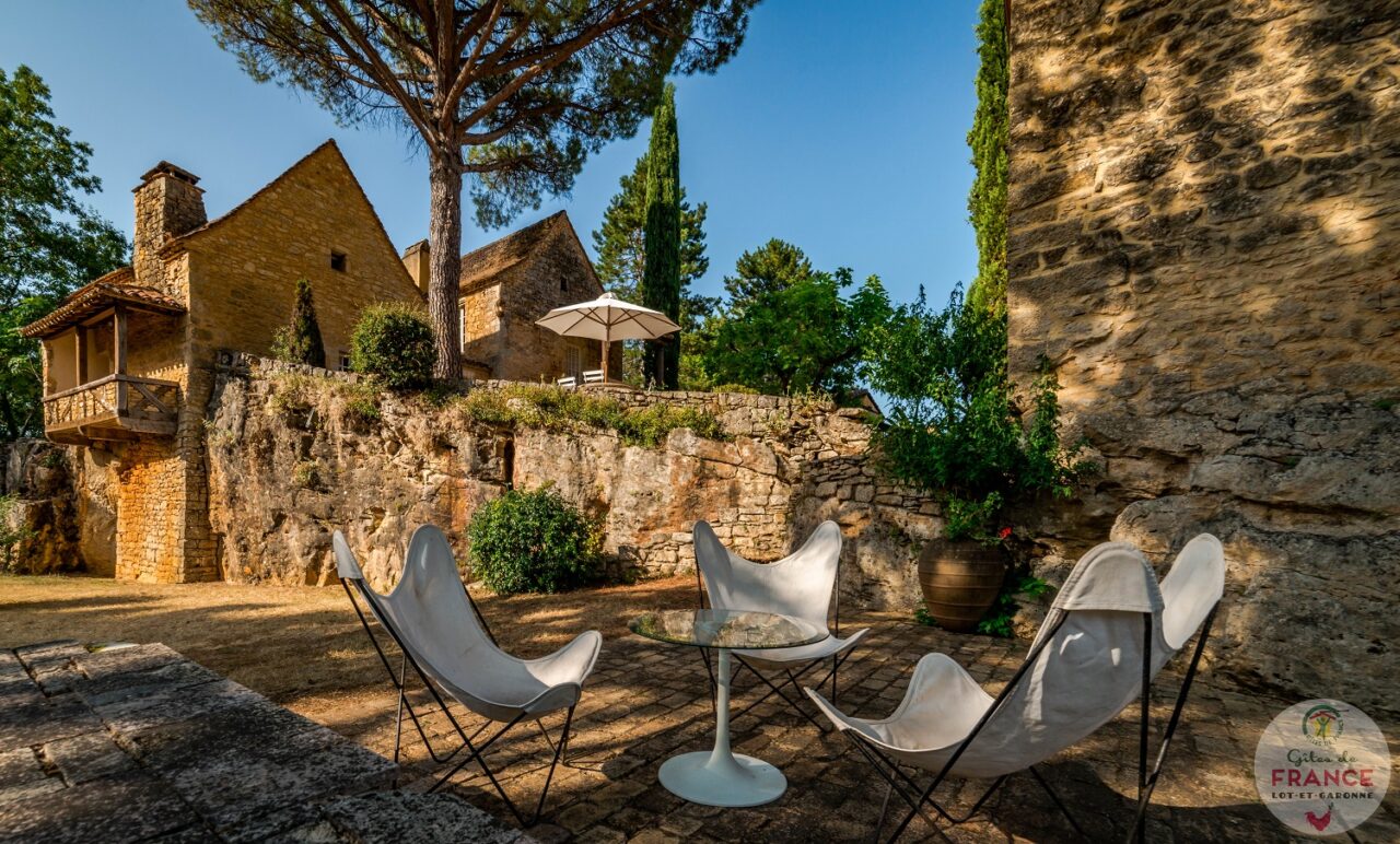 Terrasse dans un gîte de Lot-et-Garonne