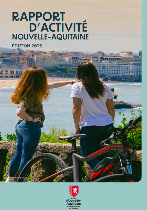 1ère de couverture du rapport d'activité 2025 du CRT Nouvelle-Aquitaine